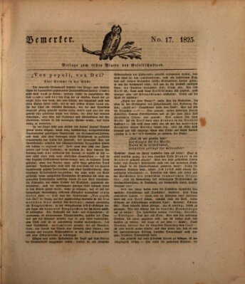 Der Gesellschafter oder Blätter für Geist und Herz Mittwoch 15. Juni 1825