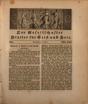 Der Gesellschafter oder Blätter für Geist und Herz Mittwoch 22. Juni 1825