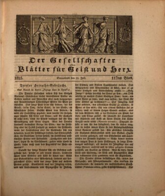 Der Gesellschafter oder Blätter für Geist und Herz Samstag 23. Juli 1825