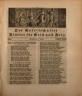 Der Gesellschafter oder Blätter für Geist und Herz Mittwoch 3. August 1825