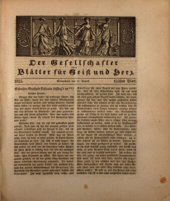 Der Gesellschafter oder Blätter für Geist und Herz Samstag 20. August 1825