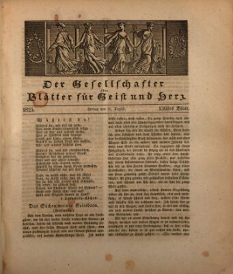 Der Gesellschafter oder Blätter für Geist und Herz Freitag 26. August 1825