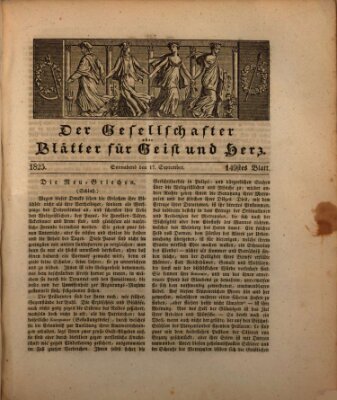 Der Gesellschafter oder Blätter für Geist und Herz Samstag 17. September 1825