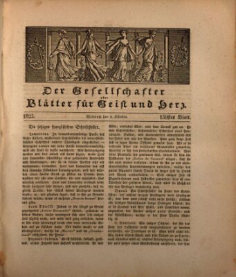 Der Gesellschafter oder Blätter für Geist und Herz Mittwoch 5. Oktober 1825