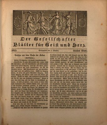 Der Gesellschafter oder Blätter für Geist und Herz Samstag 8. Oktober 1825