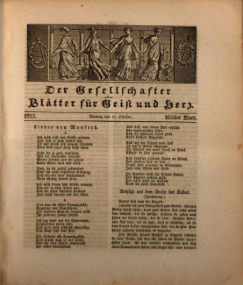 Der Gesellschafter oder Blätter für Geist und Herz Montag 10. Oktober 1825