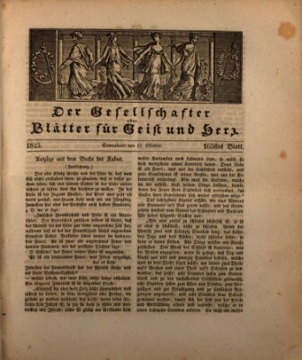 Der Gesellschafter oder Blätter für Geist und Herz Samstag 15. Oktober 1825