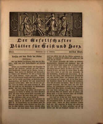 Der Gesellschafter oder Blätter für Geist und Herz Mittwoch 19. Oktober 1825