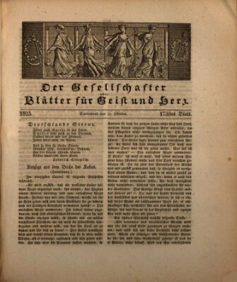 Der Gesellschafter oder Blätter für Geist und Herz Samstag 29. Oktober 1825