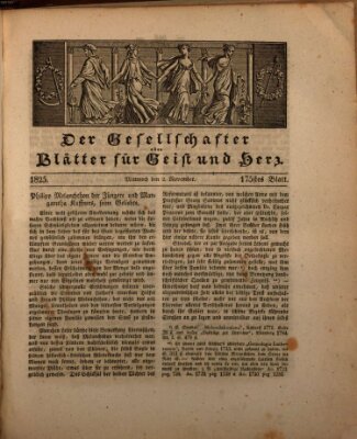 Der Gesellschafter oder Blätter für Geist und Herz Mittwoch 2. November 1825