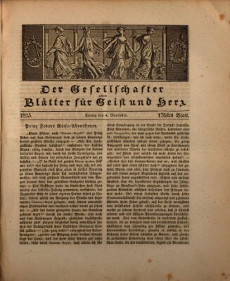 Der Gesellschafter oder Blätter für Geist und Herz Freitag 4. November 1825