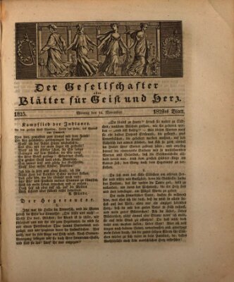 Der Gesellschafter oder Blätter für Geist und Herz Montag 14. November 1825