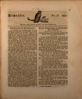 Der Gesellschafter oder Blätter für Geist und Herz Mittwoch 23. November 1825