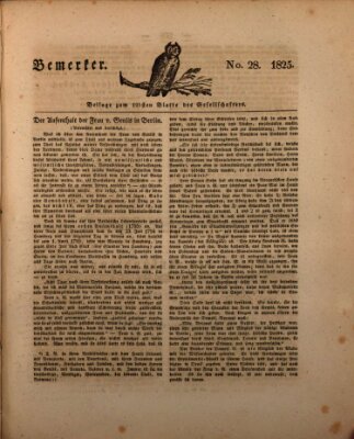 Der Gesellschafter oder Blätter für Geist und Herz Mittwoch 7. Dezember 1825