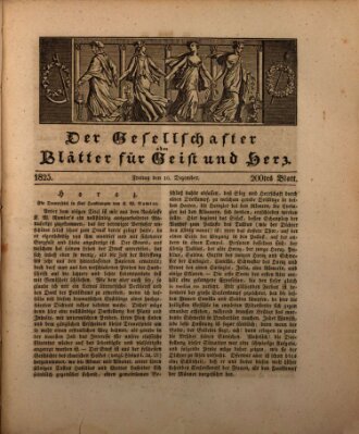 Der Gesellschafter oder Blätter für Geist und Herz Freitag 16. Dezember 1825