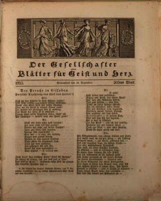 Der Gesellschafter oder Blätter für Geist und Herz Sonntag 25. Dezember 1825