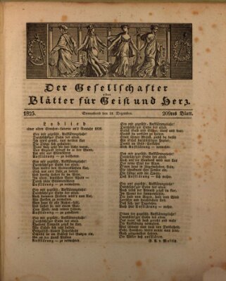 Der Gesellschafter oder Blätter für Geist und Herz Samstag 31. Dezember 1825