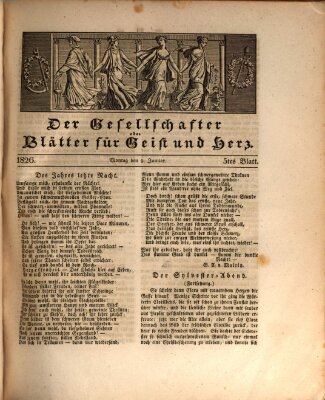 Der Gesellschafter oder Blätter für Geist und Herz Montag 9. Januar 1826