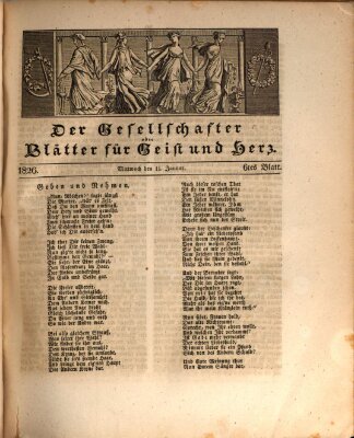 Der Gesellschafter oder Blätter für Geist und Herz Mittwoch 11. Januar 1826