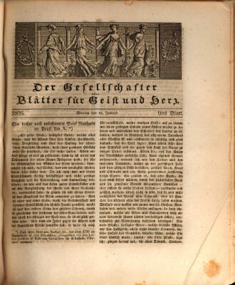 Der Gesellschafter oder Blätter für Geist und Herz Montag 16. Januar 1826