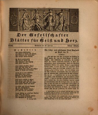 Der Gesellschafter oder Blätter für Geist und Herz Mittwoch 18. Januar 1826