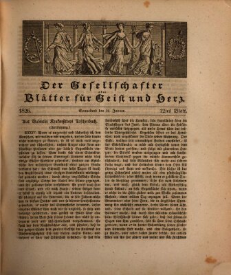 Der Gesellschafter oder Blätter für Geist und Herz Samstag 21. Januar 1826