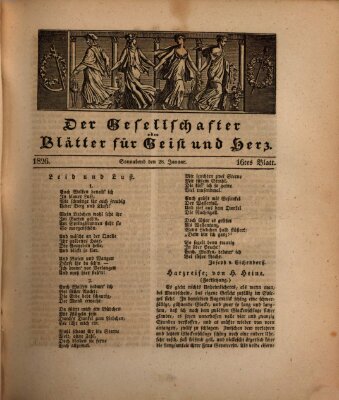 Der Gesellschafter oder Blätter für Geist und Herz Samstag 28. Januar 1826