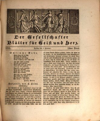 Der Gesellschafter oder Blätter für Geist und Herz Freitag 3. Februar 1826