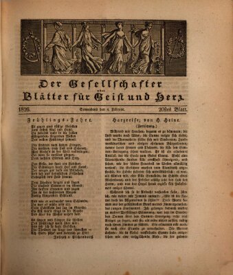 Der Gesellschafter oder Blätter für Geist und Herz Samstag 4. Februar 1826