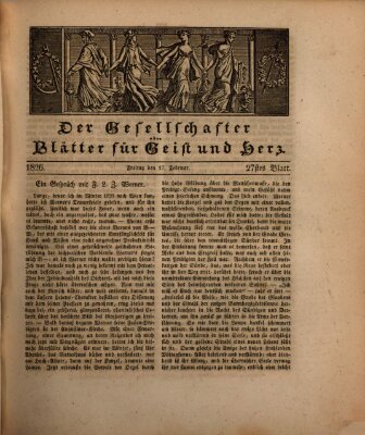 Der Gesellschafter oder Blätter für Geist und Herz Freitag 17. Februar 1826