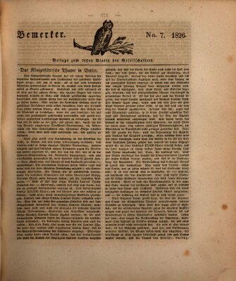 Der Gesellschafter oder Blätter für Geist und Herz Mittwoch 1. März 1826