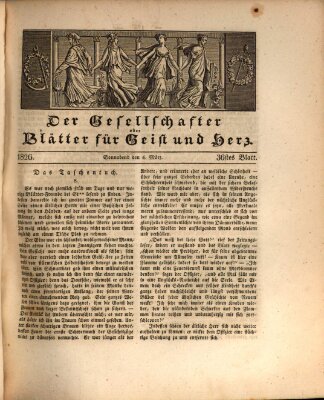 Der Gesellschafter oder Blätter für Geist und Herz Samstag 4. März 1826