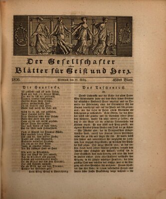 Der Gesellschafter oder Blätter für Geist und Herz Mittwoch 22. März 1826