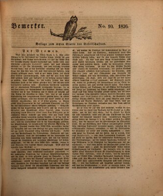 Der Gesellschafter oder Blätter für Geist und Herz Mittwoch 22. März 1826