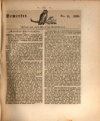 Der Gesellschafter oder Blätter für Geist und Herz Montag 27. März 1826