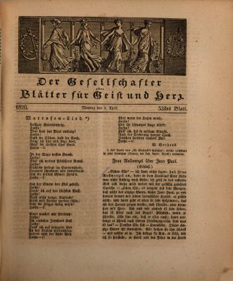 Der Gesellschafter oder Blätter für Geist und Herz Montag 3. April 1826