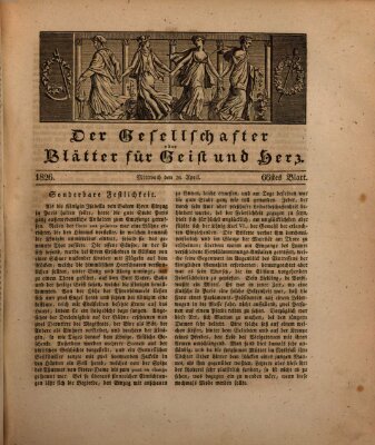 Der Gesellschafter oder Blätter für Geist und Herz Mittwoch 26. April 1826