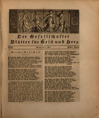 Der Gesellschafter oder Blätter für Geist und Herz Montag 1. Mai 1826