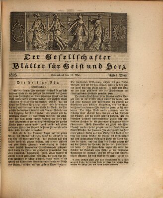 Der Gesellschafter oder Blätter für Geist und Herz Samstag 13. Mai 1826