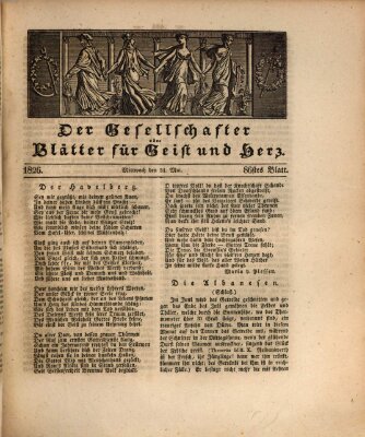 Der Gesellschafter oder Blätter für Geist und Herz Mittwoch 31. Mai 1826