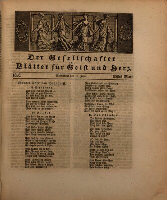 Der Gesellschafter oder Blätter für Geist und Herz Samstag 10. Juni 1826