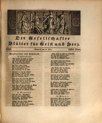 Der Gesellschafter oder Blätter für Geist und Herz Mittwoch 14. Juni 1826