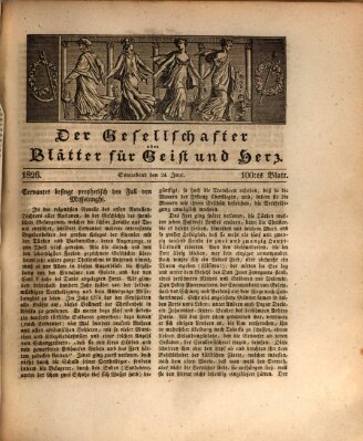 Der Gesellschafter oder Blätter für Geist und Herz Samstag 24. Juni 1826