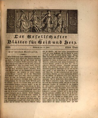 Der Gesellschafter oder Blätter für Geist und Herz Mittwoch 28. Juni 1826