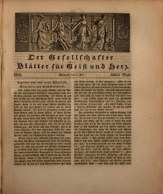 Der Gesellschafter oder Blätter für Geist und Herz Mittwoch 5. Juli 1826