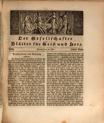 Der Gesellschafter oder Blätter für Geist und Herz Mittwoch 19. Juli 1826