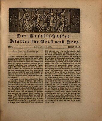 Der Gesellschafter oder Blätter für Geist und Herz Samstag 22. Juli 1826