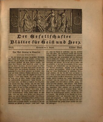 Der Gesellschafter oder Blätter für Geist und Herz Mittwoch 2. August 1826