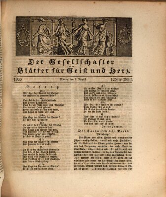 Der Gesellschafter oder Blätter für Geist und Herz Montag 7. August 1826