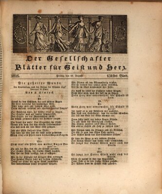 Der Gesellschafter oder Blätter für Geist und Herz Freitag 18. August 1826